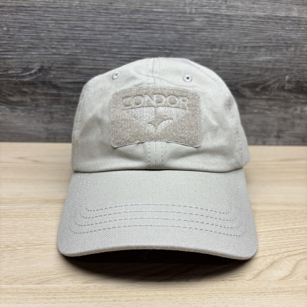 Condor Hat Cap Strap Back Mens One Size Tan Tactical Patch Baseball